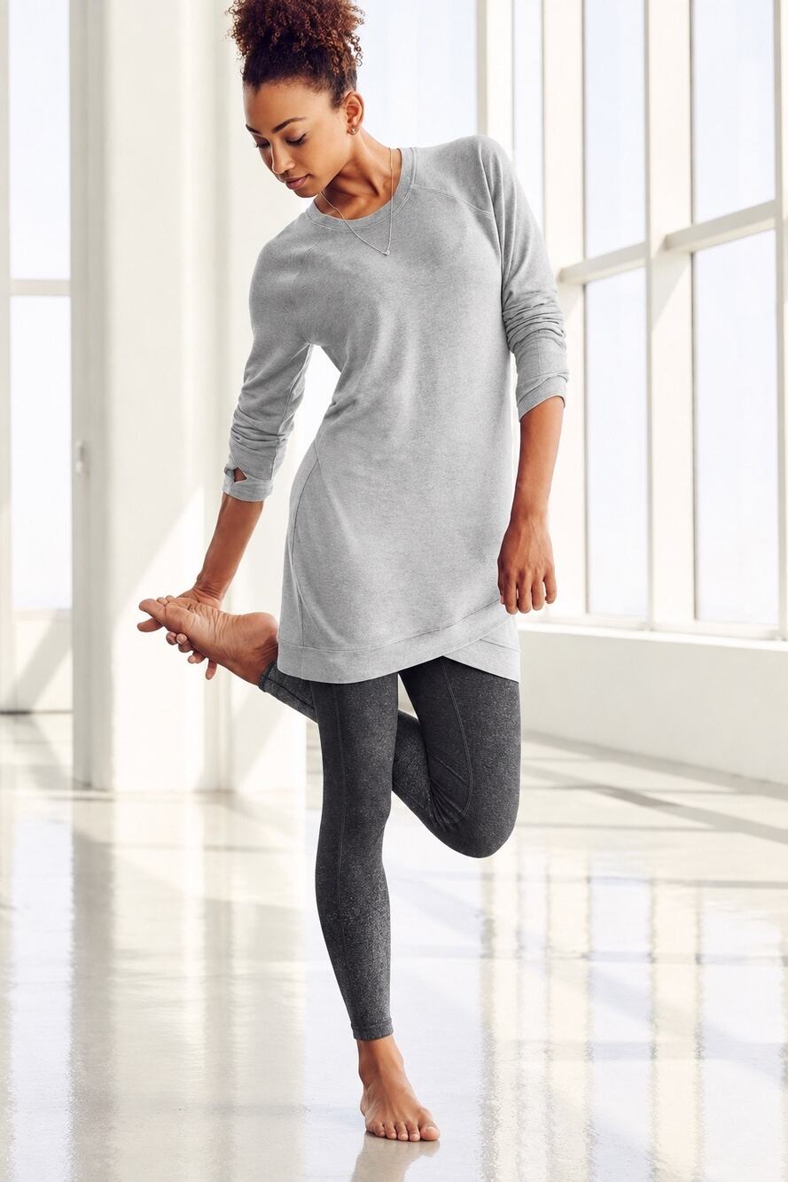 Athleta Women’s Criss Cross Sweatshirt Dress Gray Small